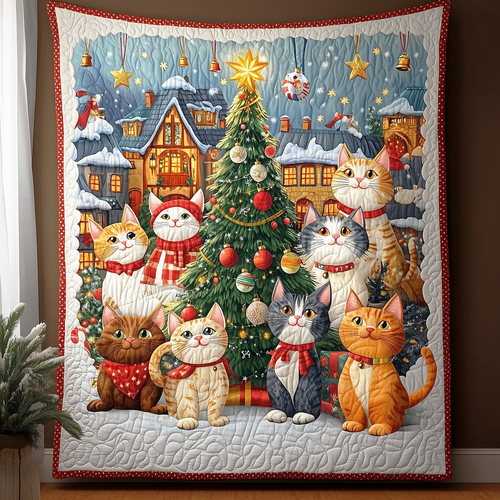 Magical Christmas Cat Quilted Blanket GFTOHD154