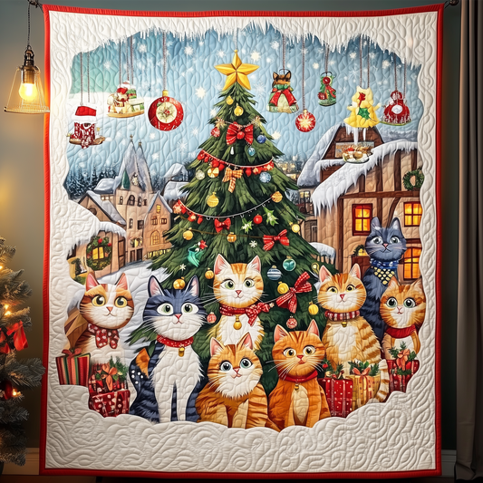 Magical Christmas Cat Quilted Blanket GFTOHD155