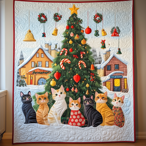 Magical Christmas Cat Quilted Blanket GFTOHD156