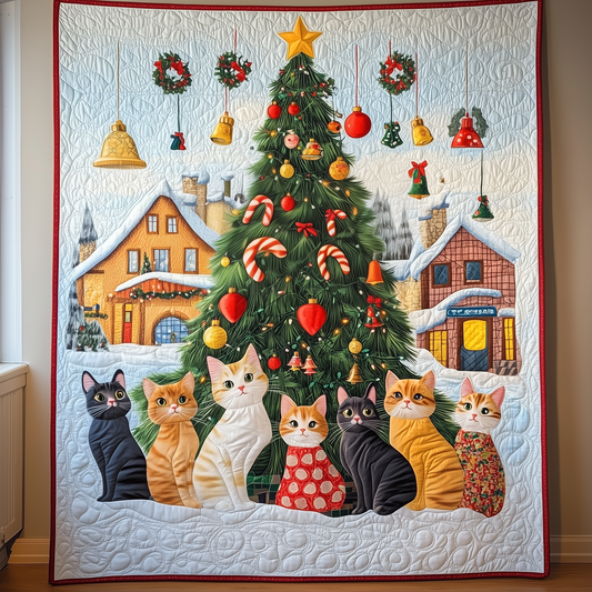 Magical Christmas Cat Quilted Blanket GFTOHD156