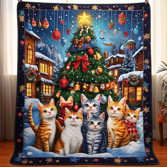 Magical Christmas Cat Quilted Blanket GFTOHD158