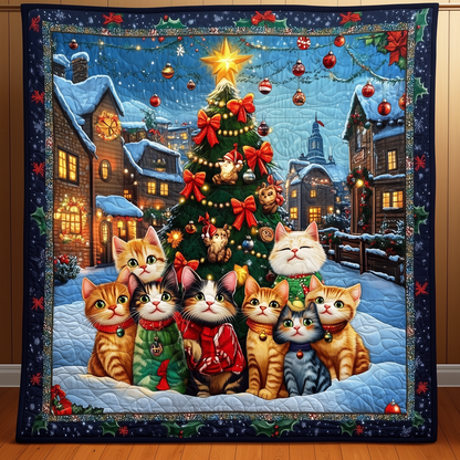 Magical Christmas Cat Quilted Blanket GFTOHD159