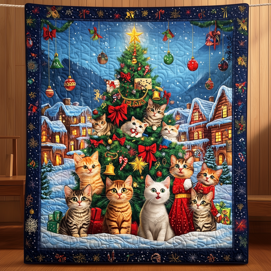 Magical Christmas Cat Quilted Blanket GFTOHD160