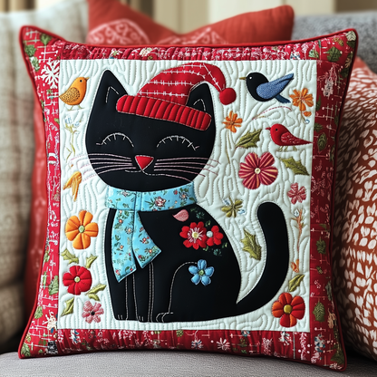 Holiday Chilling Kitty Quilted Pillow Case GFTOHD221