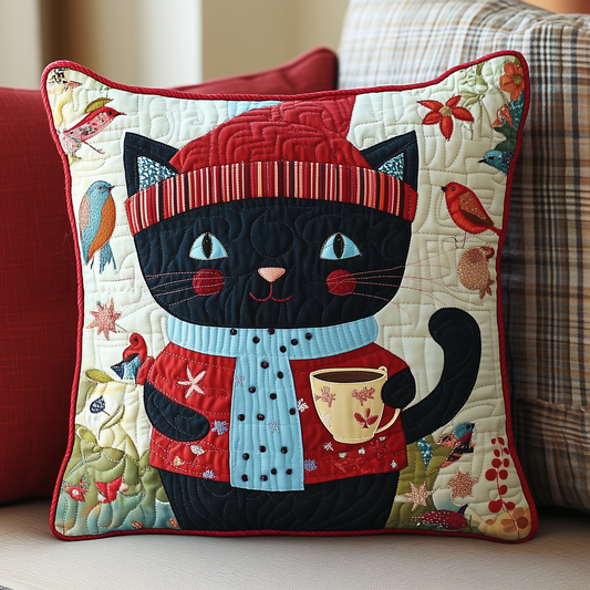 Holiday Chilling Kitty Quilted Pillow Case GFTOHD225