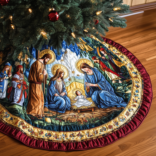 Nativity Blessing Quilted Tree Skirt GFTOHD256