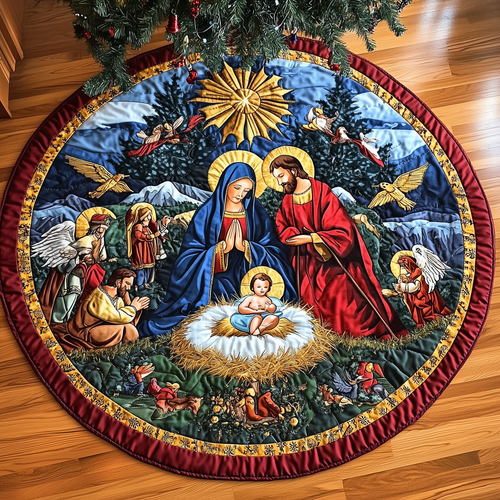 Nativity Blessing Quilted Tree Skirt GFTOHD257