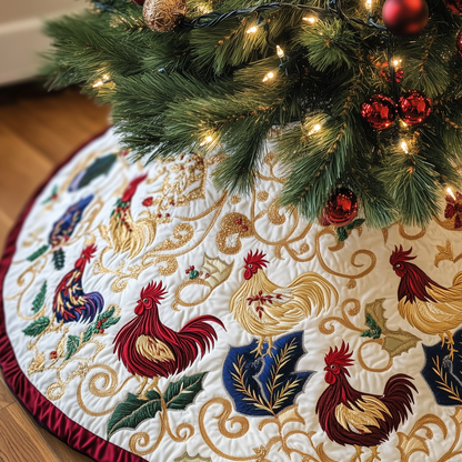 Jolly Holiday Chicken Quilted Tree Skirt GFTOHD319