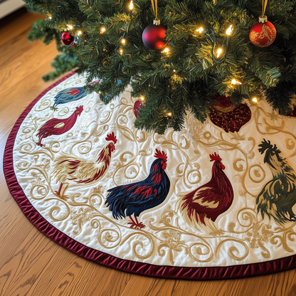 Jolly Holiday Chicken Quilted Tree Skirt GFTOHD322