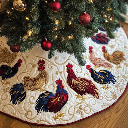 Jolly Holiday Chicken Quilted Tree Skirt GFTOHD323