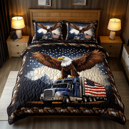 Eagle of Freedom 3-Piece Quilted Bedding Set GFTOHD336