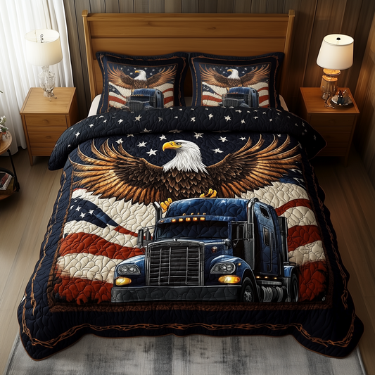 Eagle of Freedom 3-Piece Quilted Bedding Set GFTOHD340