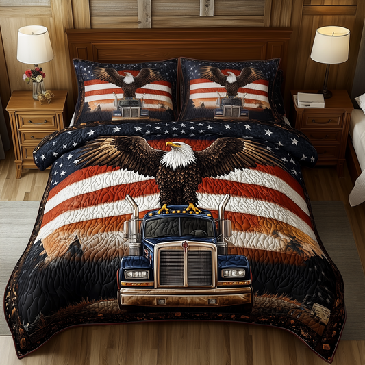 Eagle of Freedom 3-Piece Quilted Bedding Set GFTOHD342