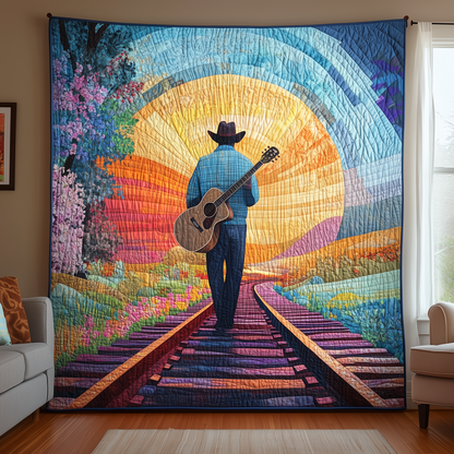 Guitarist Twilight Journey Quilted Blanket GFTOHD351