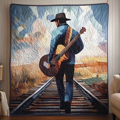 Guitarist Twilight Journey Quilted Blanket GFTOHD354