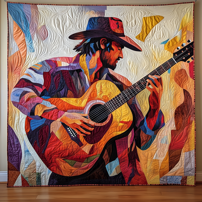 Guitarist Vibrant Melodies Quilted Blanket GFTOHD369