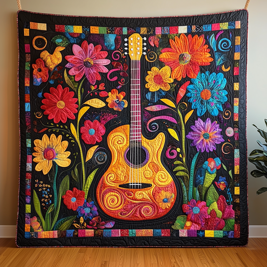 Vibrant Floral Melody Quilted Blanket GFTOHD417