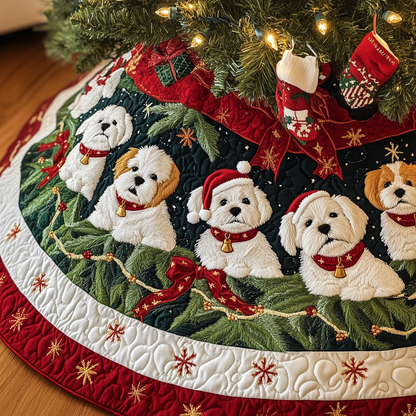 Christmas Westie Quilted Tree Skirt GFTOHD466