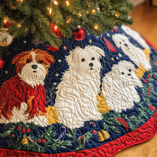 Christmas Westie Quilted Tree Skirt GFTOHD472