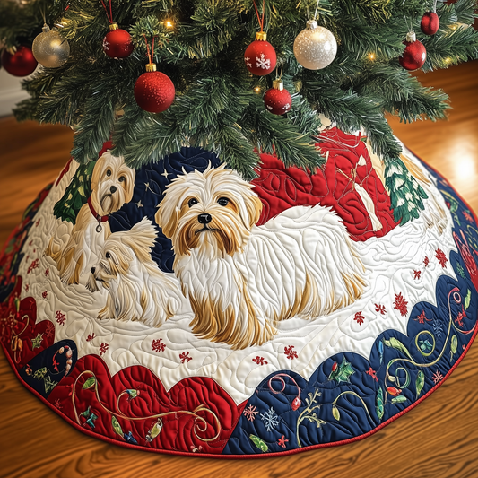 Christmas Westie Quilted Tree Skirt GFTOHD473