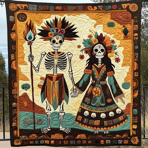 Mexican Day Of The Dead Quilted Blanket GFTOHD545