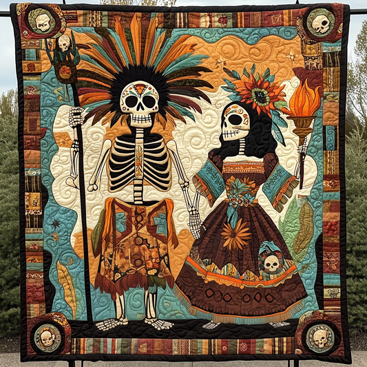 Mexican Day Of The Dead Quilted Blanket GFTOHD548