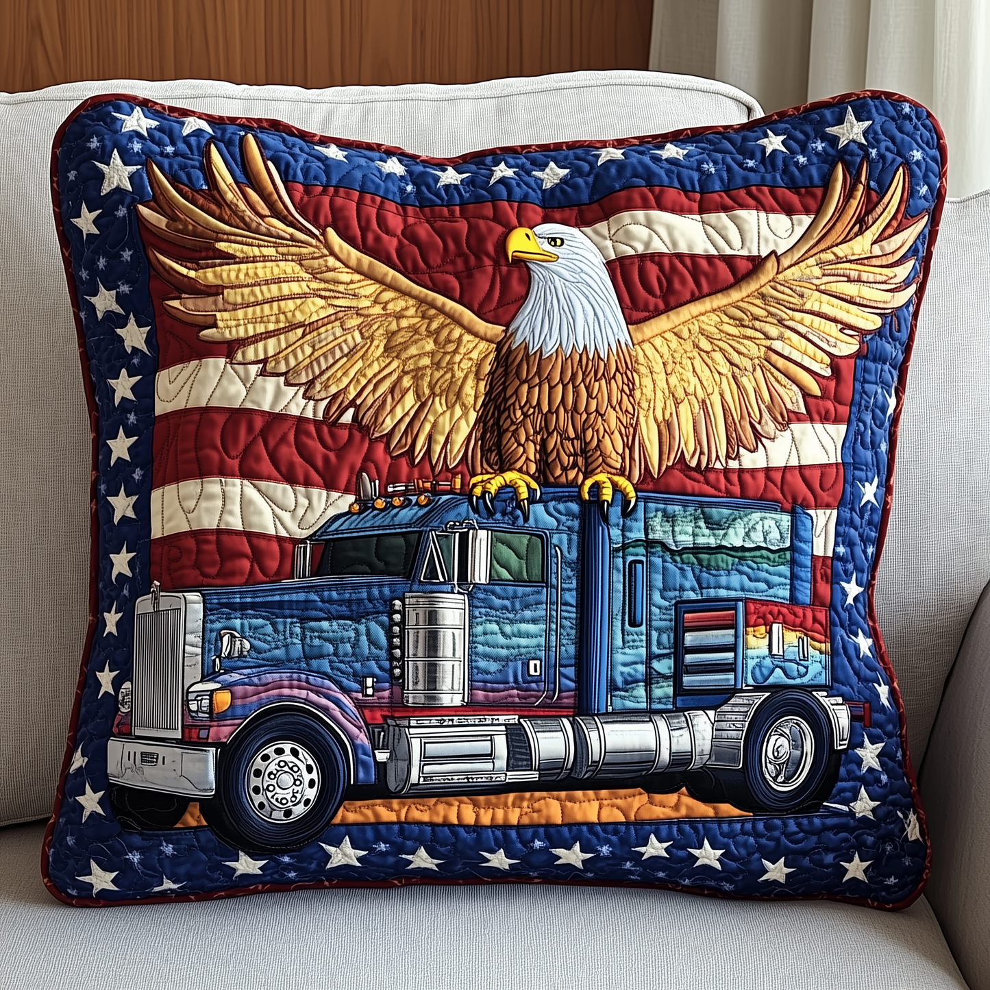 Eagle of Freedom Quilted Pillow Case GFTOHD551