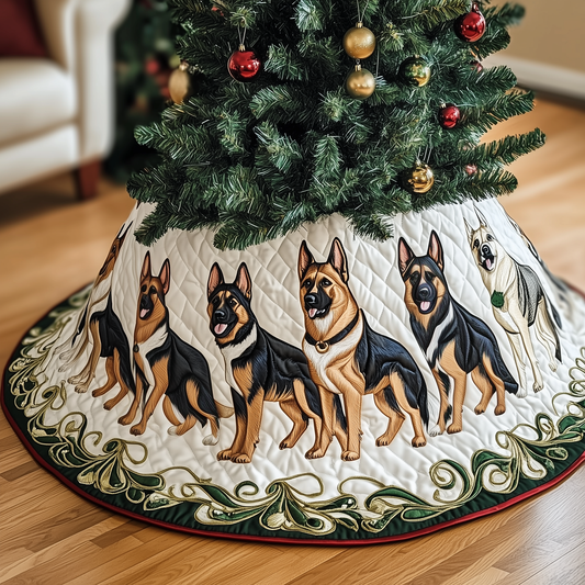 Christmas German Shepherd Quilted Tree Skirt GFTOHD584