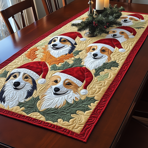 Christmas Joyful Corgi Quilted Table Runner GFTOHD620