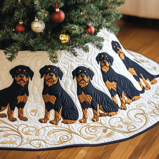 Christmas Rottweiler Quilted Tree Skirt GFTOHD624