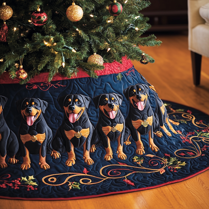 Christmas Rottweiler Quilted Tree Skirt GFTOHD627