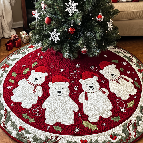 Christmas Bear Quilted Tree Skirt GFTOHD631