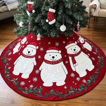 Christmas Bear Quilted Tree Skirt GFTOHD633