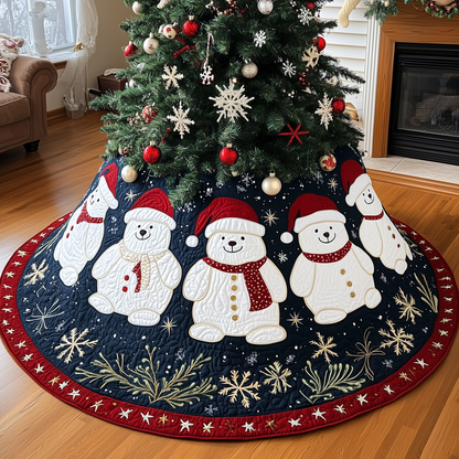 Christmas Bear Quilted Tree Skirt GFTOHD634