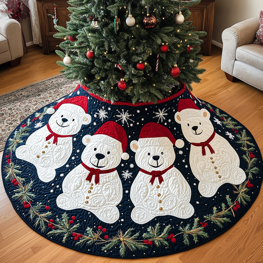 Christmas Bear Quilted Tree Skirt GFTOHD635