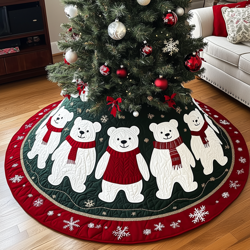 Christmas Bear Quilted Tree Skirt GFTOHD636