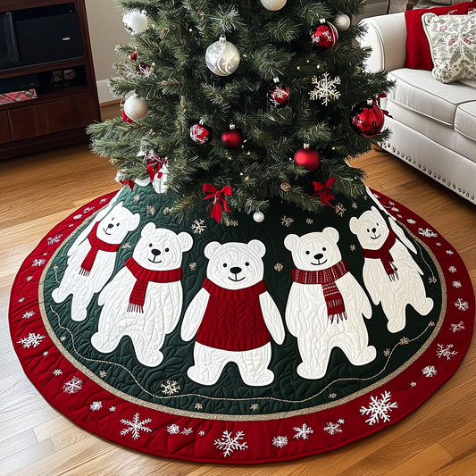 Christmas Bear Quilted Tree Skirt GFTOHD636