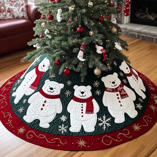 Christmas Bear Quilted Tree Skirt GFTOHD637