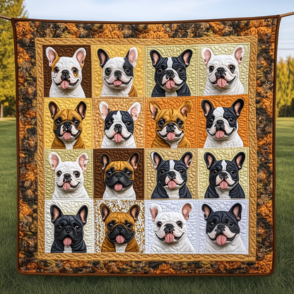 Autumn French Bulldog Quilted Blanket GFTOHD639