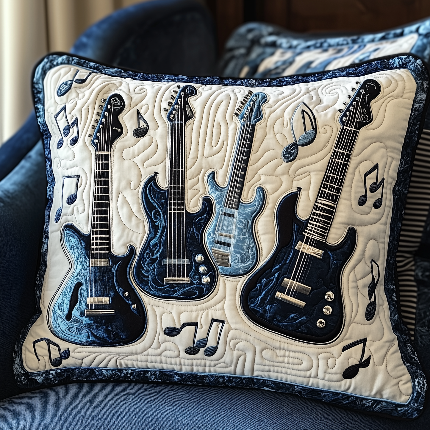 Guitar Melody Quilted Pillow Case GFTOHD663