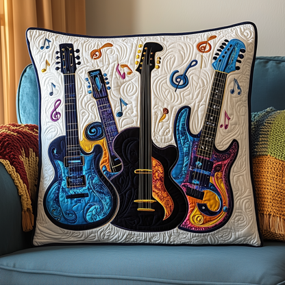 Guitar Melody Quilted Pillow Case GFTOHD664