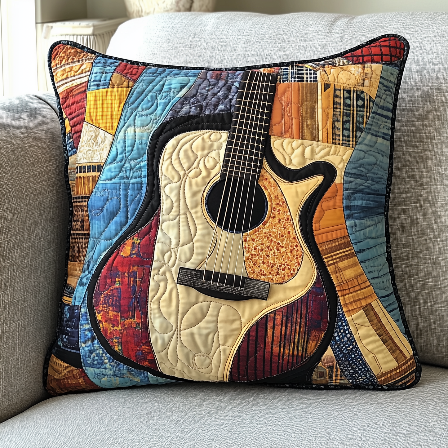 Solo Elegant Guitar Quilted Pillow Case GFTOHD667