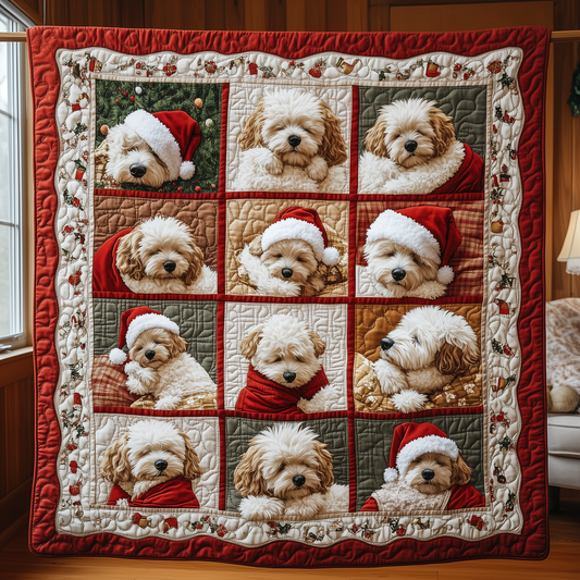 Christmas Poodle Quilted Blanket GFTOHD682