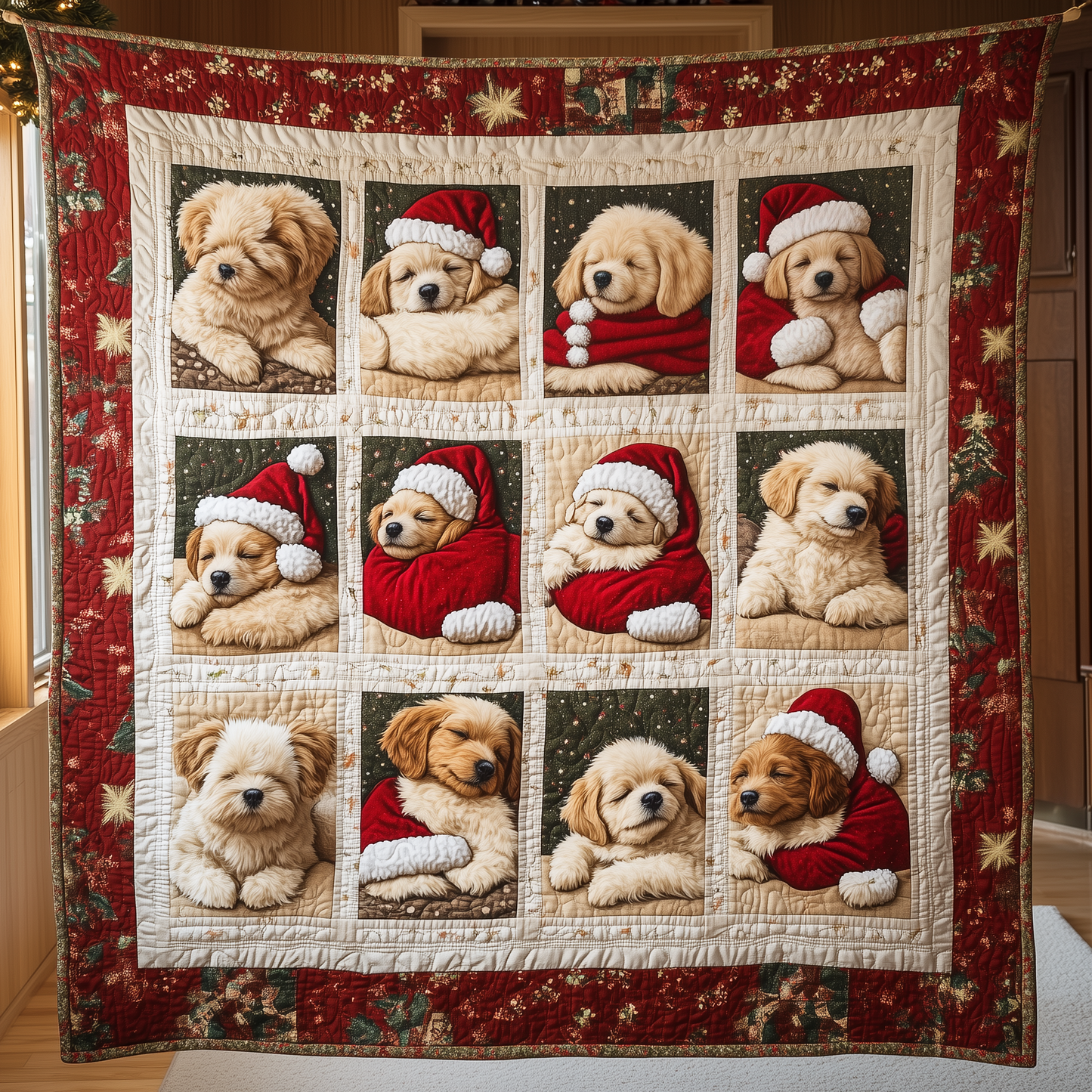 Christmas Poodle Quilted Blanket GFTOHD684