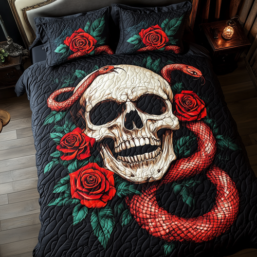 The Enchanted Skull 3-Piece Quilted Bedding Set GFTOHD728