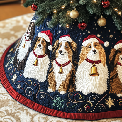 Festive Shetland Sheepdog Quilted Tree Skirt GFTOHD778