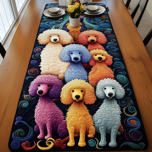 Joyful Poodle Quilted Table Runner GFTOHD815