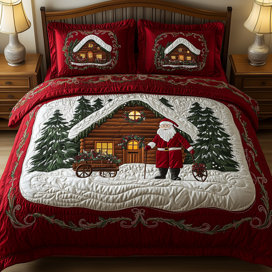 Santa Sweet Home 3-Piece Quilted Bedding Set GFTOHD827