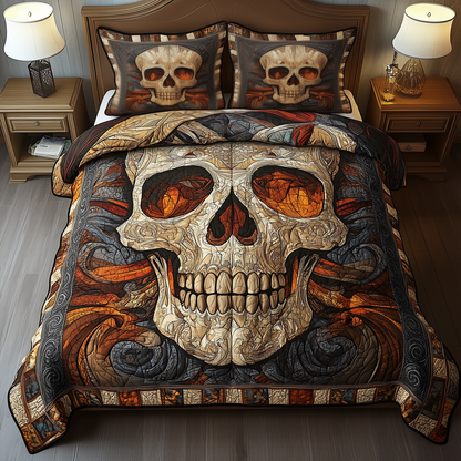 Mystique Solo Skull 3-Piece Quilted Bedding Set GFTOHD854