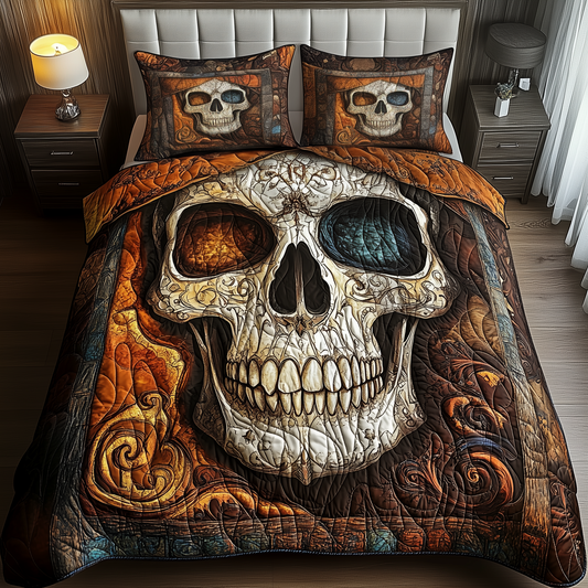 Mystique Solo Skull 3-Piece Quilted Bedding Set GFTOHD855